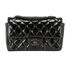 Mini Rectangular Classic Single Flap, &pound;3,600, Handbags, Black, Patent Leather, Front view